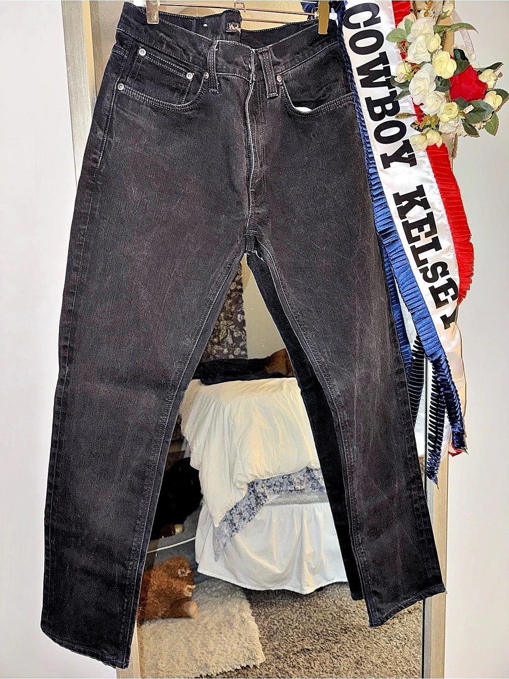 Nudie Jeans Black Straight Leg Jeans Waist 34 Length 32